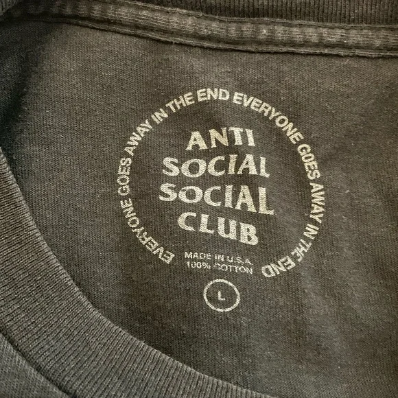 Anti Social Social Club T-shirt - Good Used Condition - Large - Picture 3 of 3